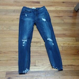 Mudd Flex Stretch Juniors Distressed Denim Skinny Jeggings sz 5